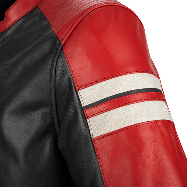Segura Romeo Leather Jacket Black / Red FREE UK Delivery, FREE 365 Day Returns | Moto Central