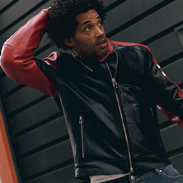 Segura Romeo Leather Jacket Black / Red FREE UK Delivery, FREE 365 Day Returns | Moto Central