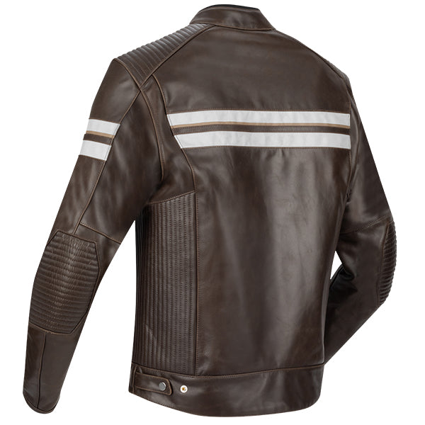 Segura Romeo Leather Jacket Brown / White FREE UK Delivery, FREE 365 Day Returns | Moto Central
