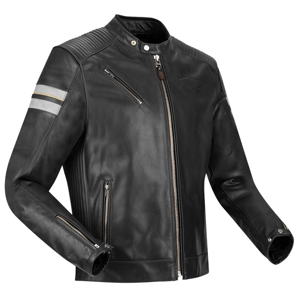 Segura Romeo Leather Jacket Black / White FREE UK Delivery, FREE 365 Day Returns | Moto Central