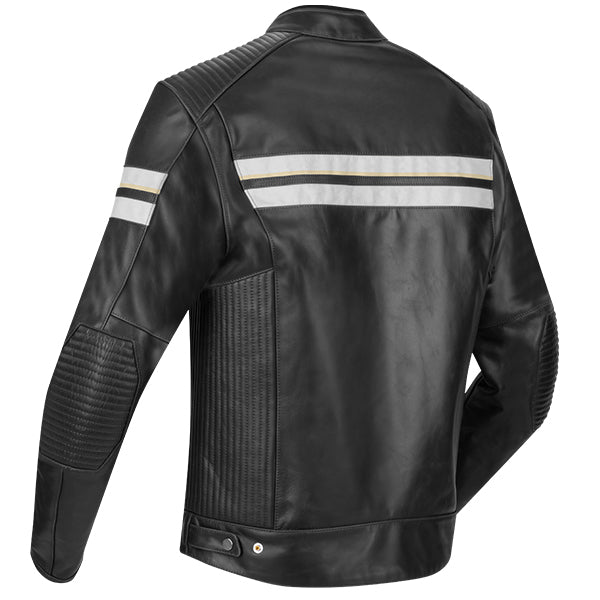 Segura Romeo Leather Jacket Black / White FREE UK Delivery, FREE 365 Day Returns | Moto Central