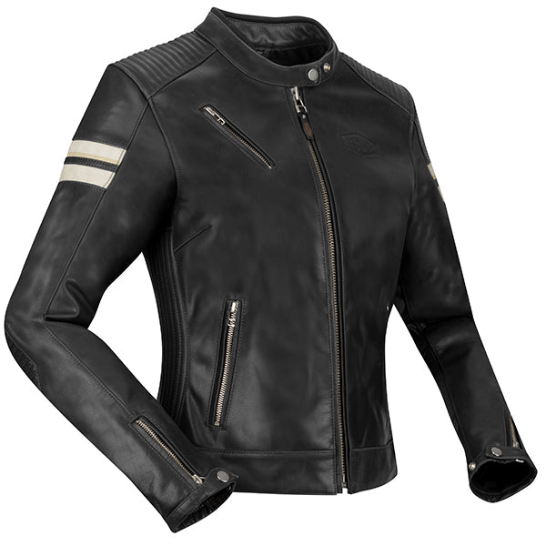 Segura Romeo Ladies Leather Jacket Black / White FREE UK Delivery, FREE 365 Day Returns | Moto Central