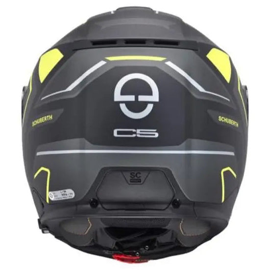 Schuberth C5 Omega Yellow - rear view
