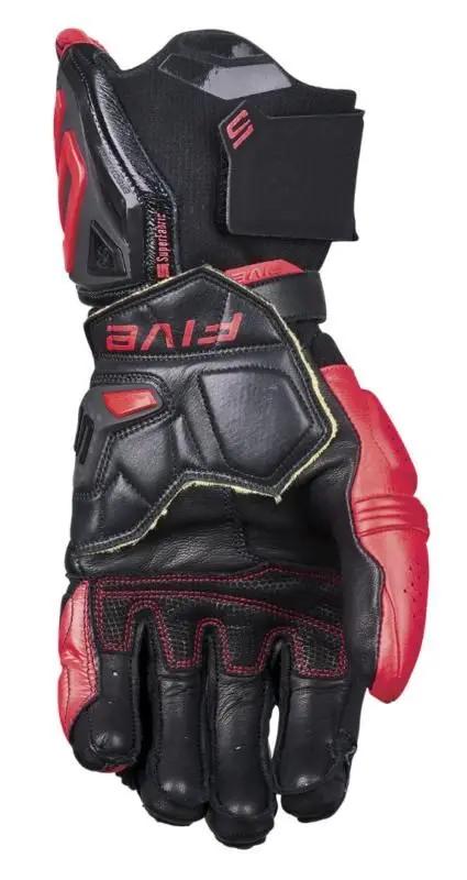 Five RFX1 Evo Leather Gloves Black / Fluo Red FREE UK Delivery, FREE 365 Day Returns ; Moto Central
