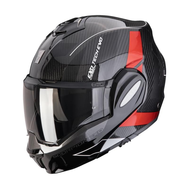 Scorpion EXO-Tech Evo Carbon Cad Black / Red FREE UK Delivery, FREE 365 Day Returns | Moto Central