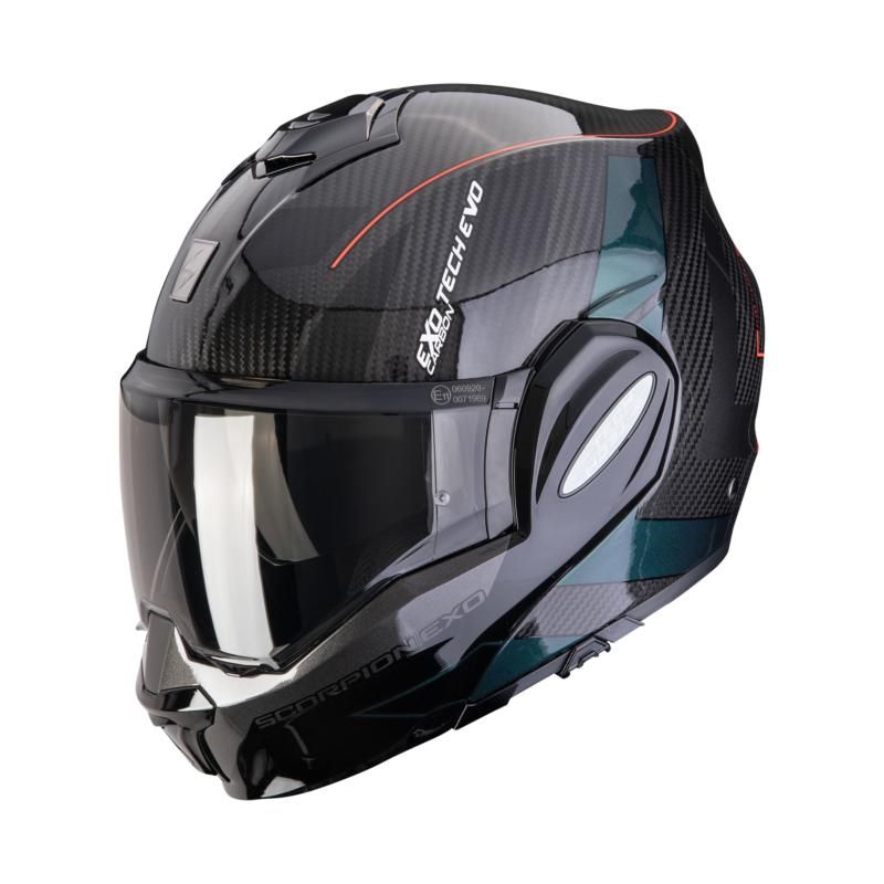 Scorpion EXO-Tech Evo Carbon Cad Black / Green FREE UK Delivery, FREE 365 Day Returns | Moto Central