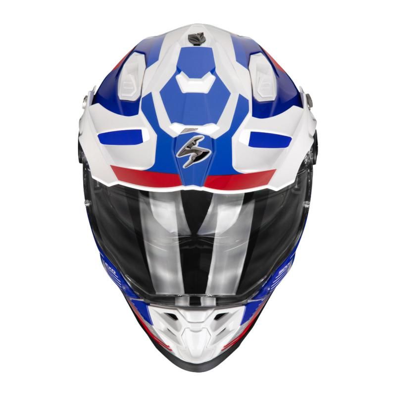 Scorpion ADF-9000 Patrol White / Blue / Red FREE UK Delivery, FREE 365 Day Returns | Moto Central