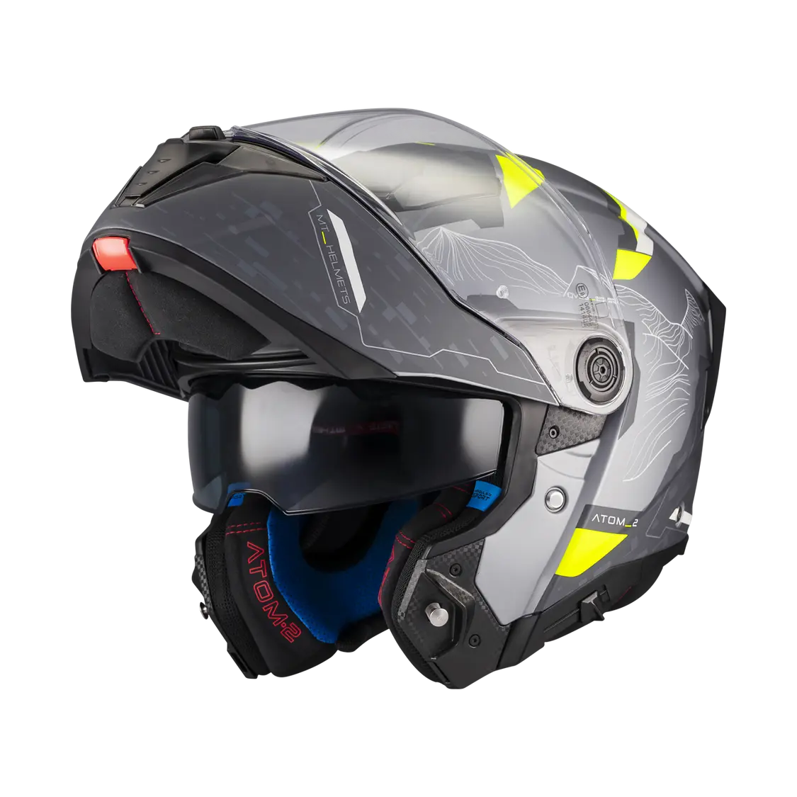 MT Helmet Atom 2 SV Highlands E2 Matt Grey / Fluo Yellow FREE UK Delivery, FREE 365 Day Returns | Moto Central