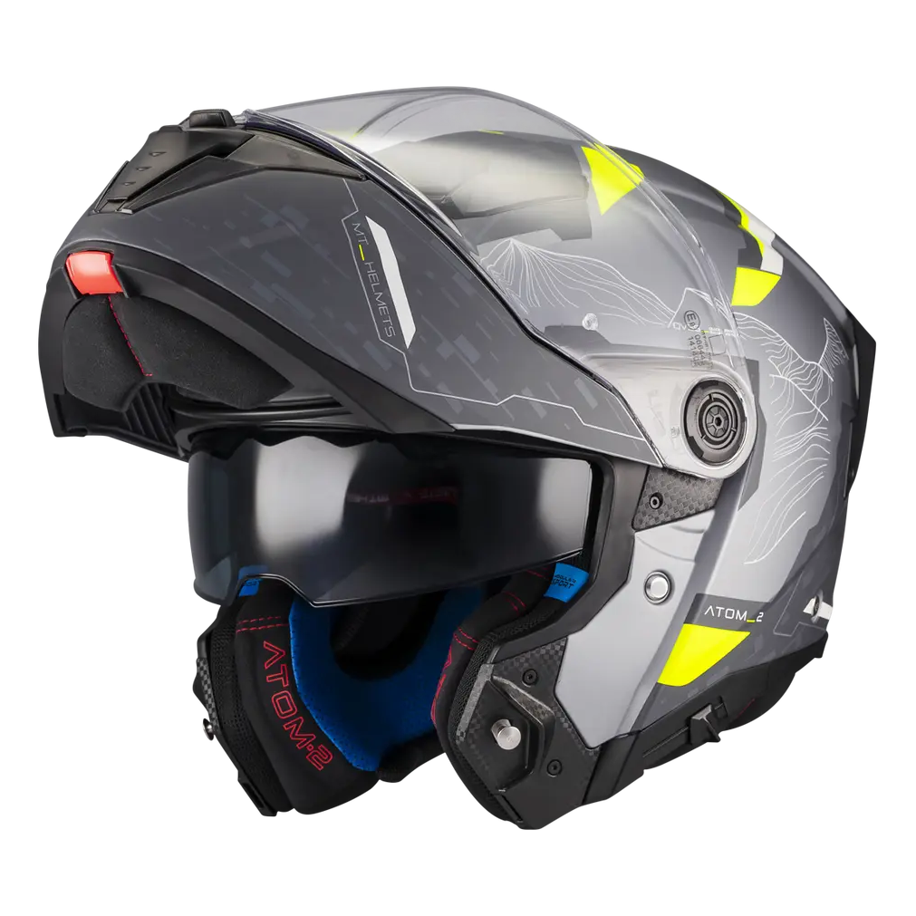 MT Helmet Atom 2 SV Highlands E2 Matt Grey / Fluo Yellow FREE UK Delivery, FREE 365 Day Returns | Moto Central