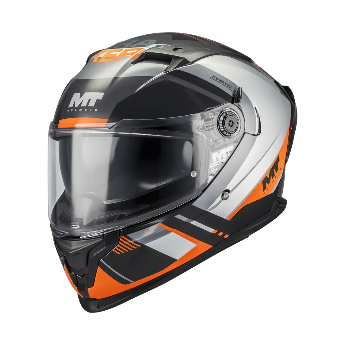 MT Helmet Braker SV Inception B4 Gloss Black / Grey / Orange FREE UK Delivery, FREE 365 Day Returns | Moto Central