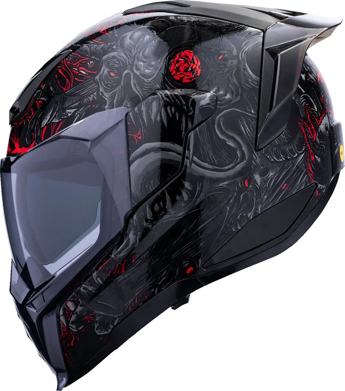 Icon Ultraflite Misanthrope MIPS Matt Black / Red - FREE UK Shipping, FREE 365 Day Returns | Moto Central