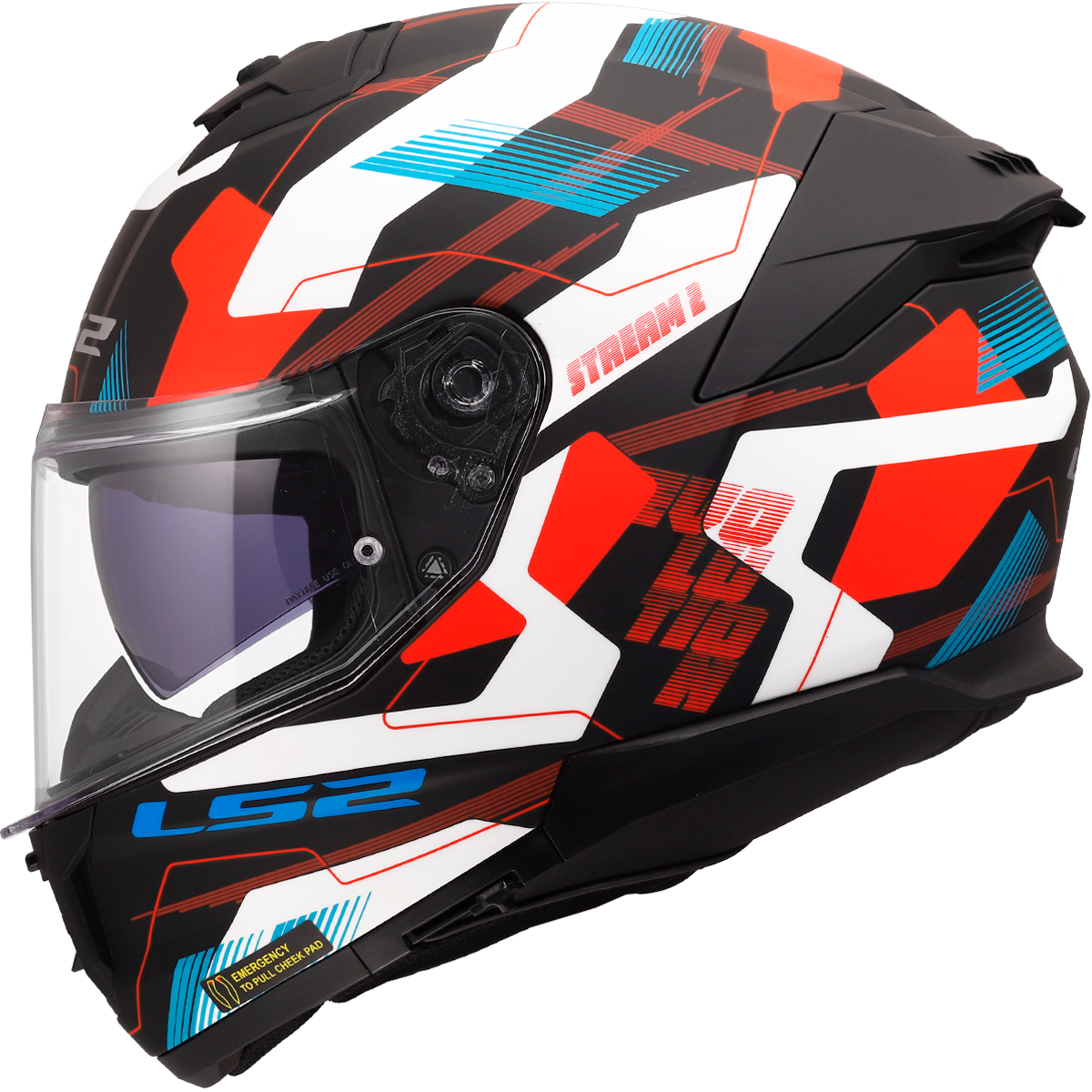 LS2 FF808 Stream 2 Mika White / Blue / Red FREE UK Delivery, FREE 365 Day Returns | Moto Central