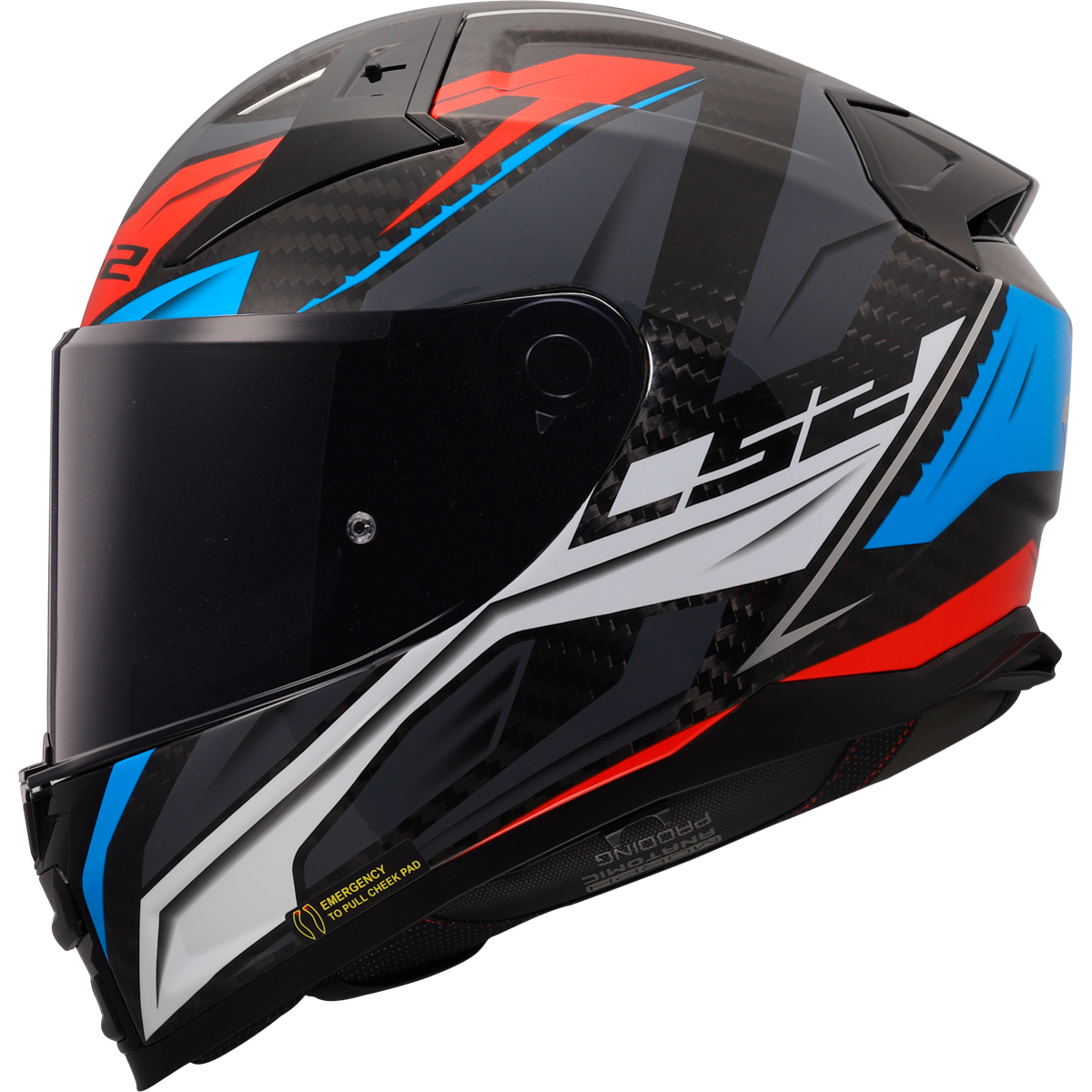 LS2 FF811 Vector 2 Carbon Savage White / Blue / Red FREE UK Delivery, FREE 365 Day Returns | Moto Central