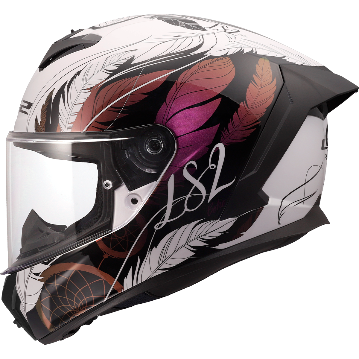 LS2 FF820 Rapid 3 Boho White / Black / Pink FREE UK Delivery, FREE 365 Day Returns | Moto Central
