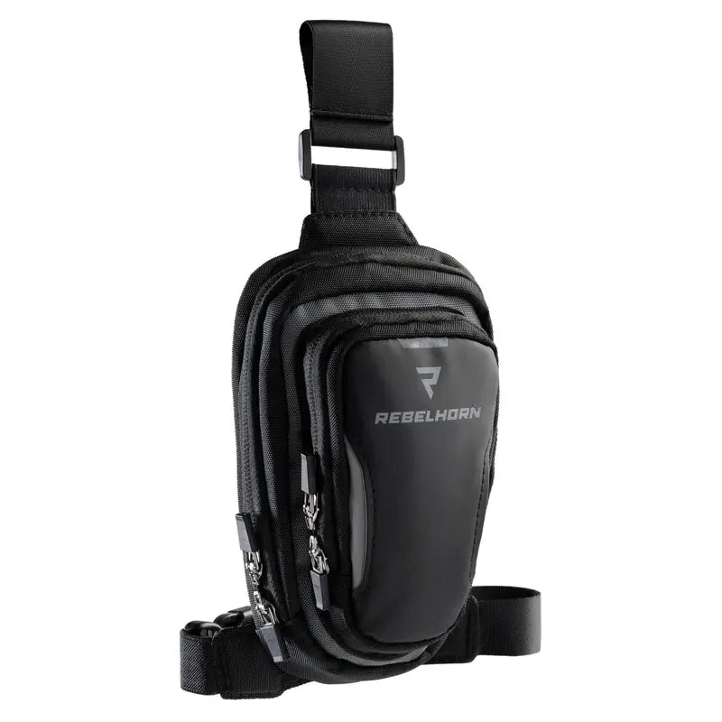 Rebelhorn Hip 2 Leg Bag Black / Grey FREE UK Delivery, FREE 365 Day Returns | Moto Central
