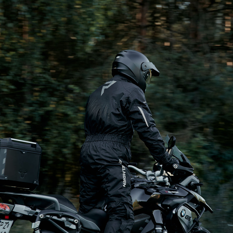Rebelhorn Travel Waterproof Over Suit Black FREE UK Delivery, FREE 365 Day Returns | Moto Central