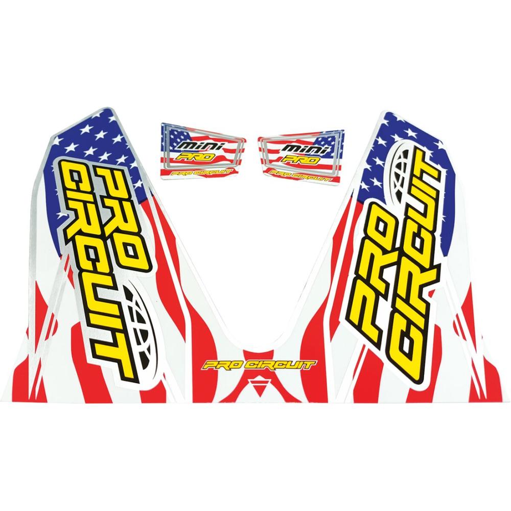 Pro Circuit T-6 Exhaust Mini / Dual Decals Blue / Red / White