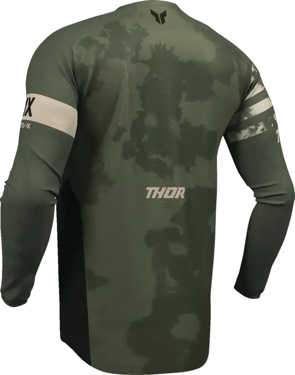 Thor Launchmode Bleach Jersey Black / Camo Green / Off-White - FREE UK Shipping, FREE 365 Day Returns | Moto Central
