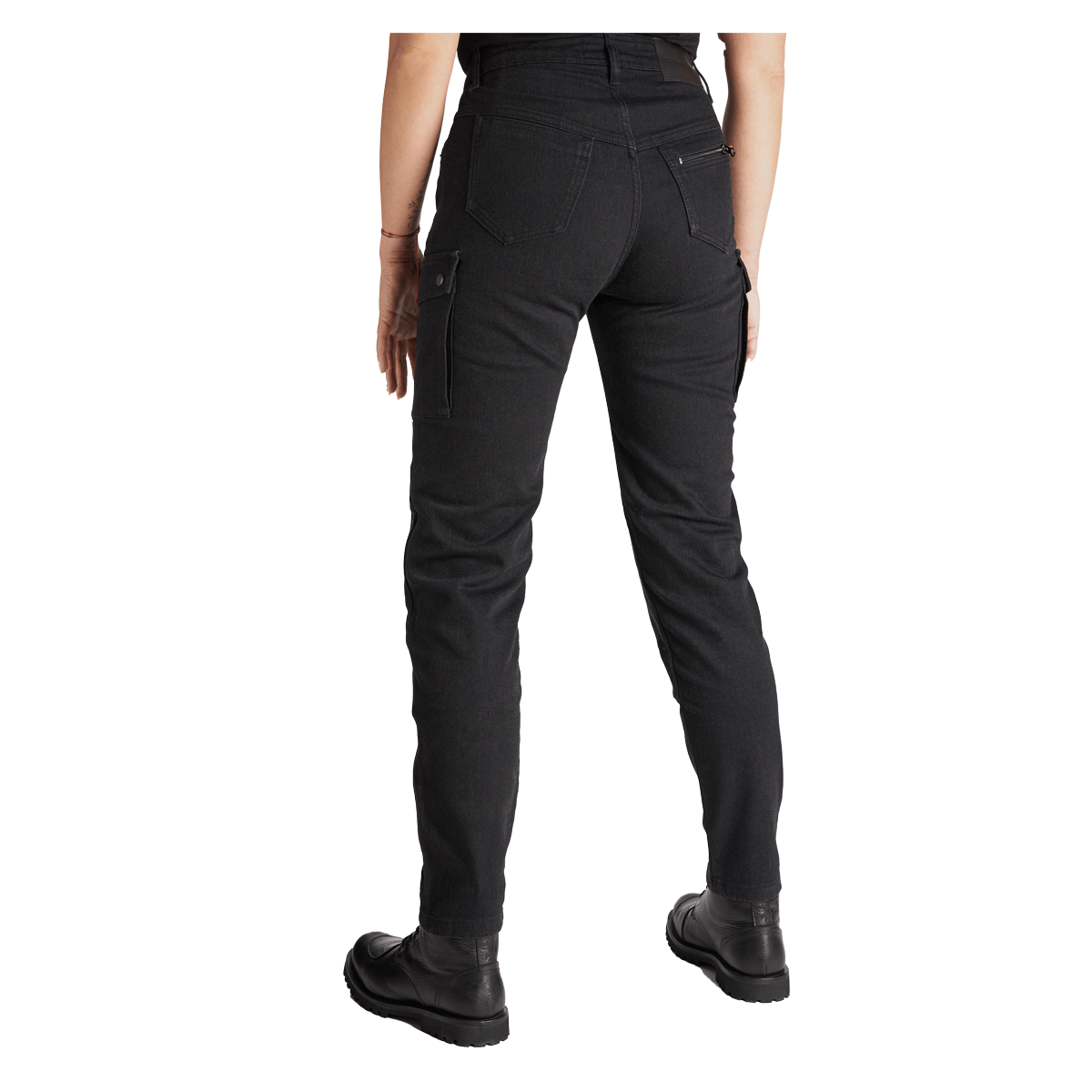 Pando Moto Mila Ladies Cargo Jeans Black FREE UK Delivery, FREE 365 Day Returns | Moto Central