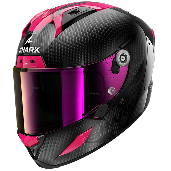 Shark Aeron Carbon Skin Carbon / Violet / Black - FREE UK Shipping, FREE 365 Day Returns | Moto Central