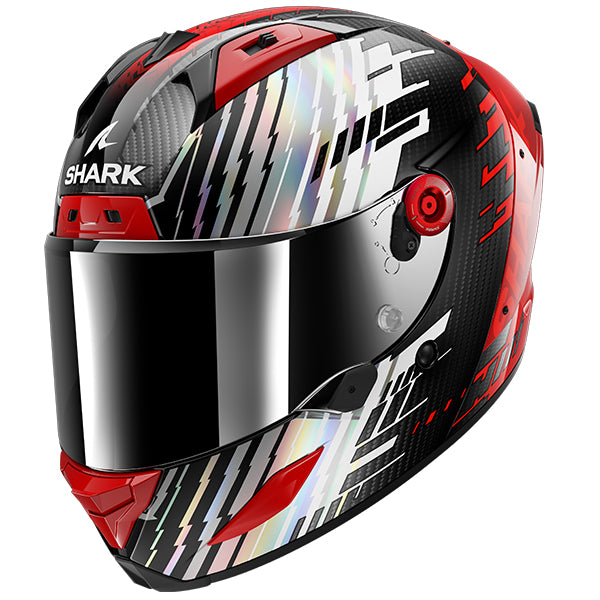 Shark Aeron Edgy Carbon / Red / White - FREE UK Shipping, FREE 365 Day Returns | Moto Central