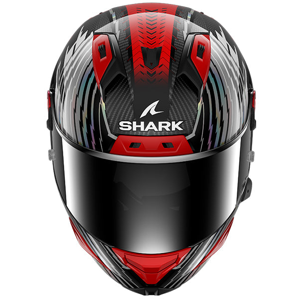 Shark Aeron Edgy Carbon / Red / White - FREE UK Shipping, FREE 365 Day Returns | Moto Central