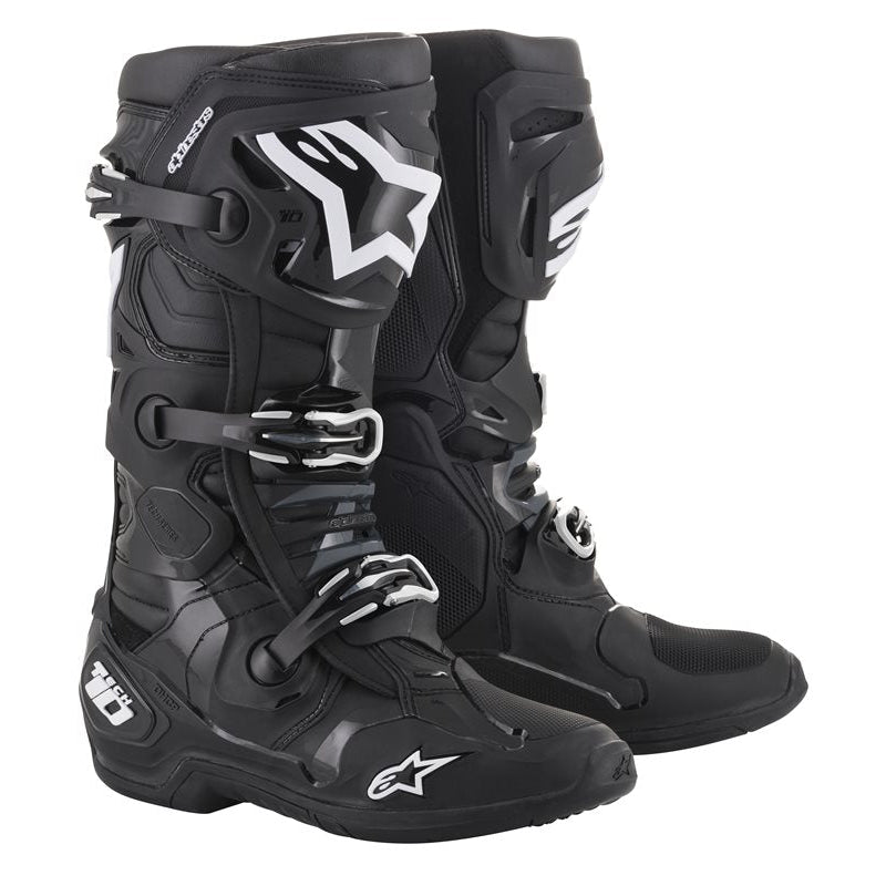 Alpinestars Tech 10 Off-Road Boots Black - motorcycle boot side profile