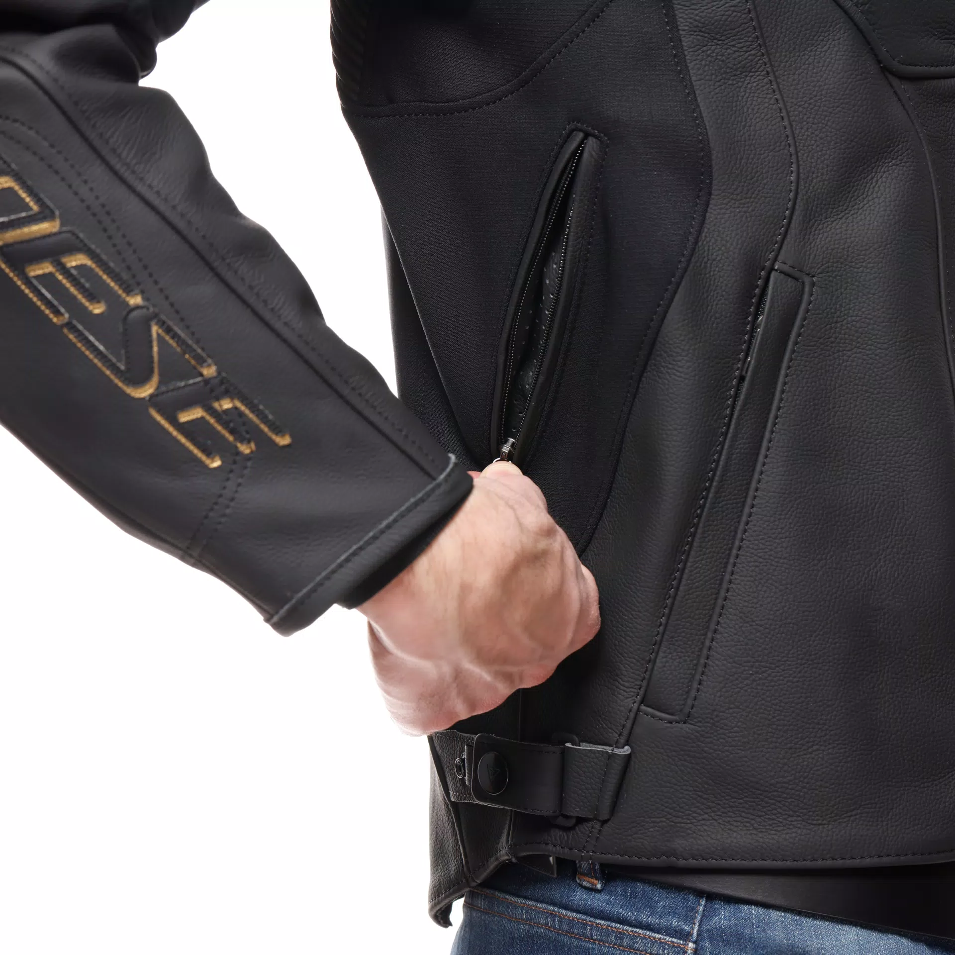 Dainese Racing 5 Leather Jacket Black / Gold