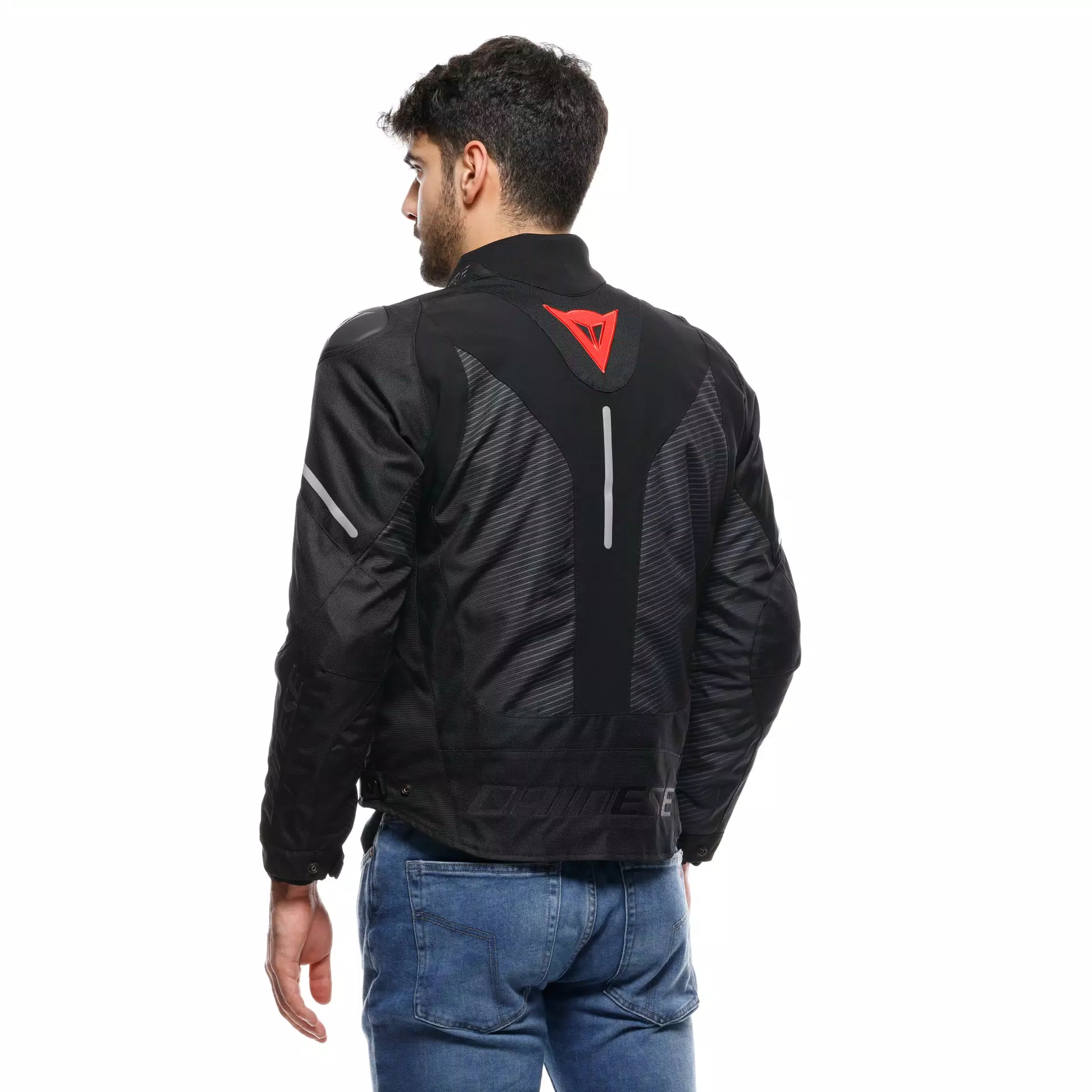 Dainese Super Sprint D-Dry Textile Jacket Black / Lava Red