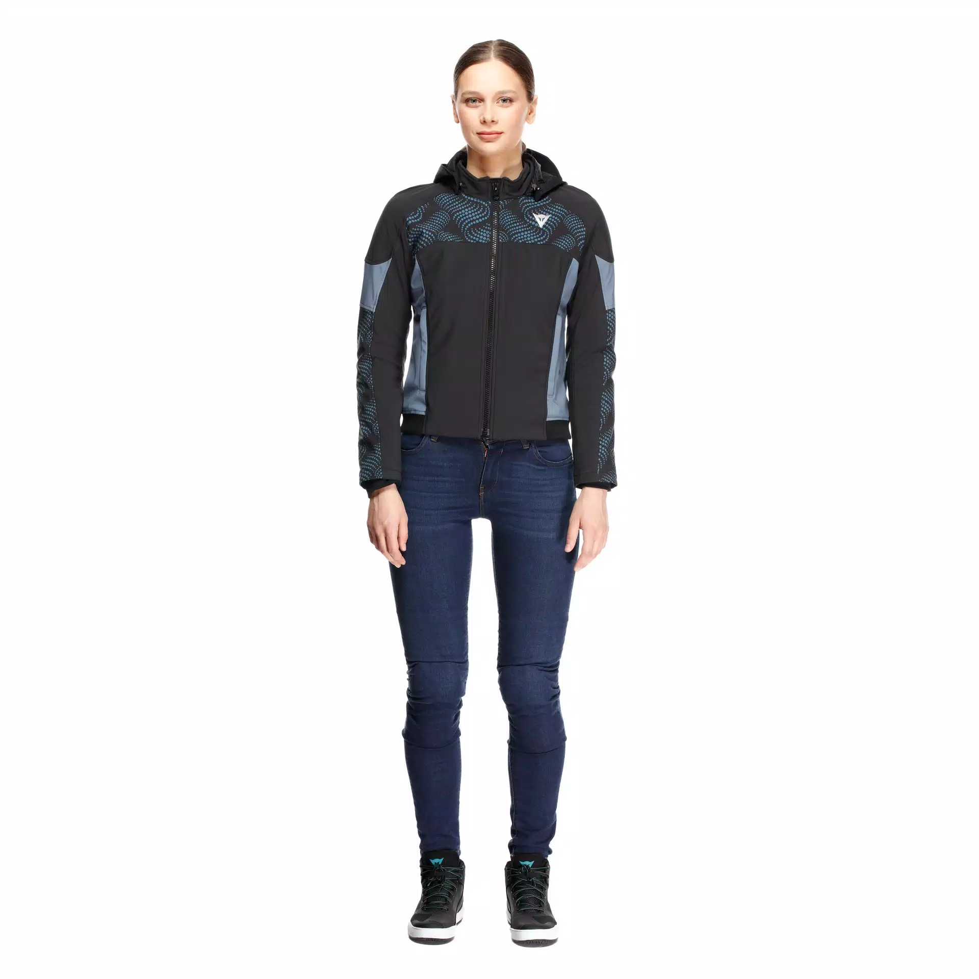 Dainese Ignite 2 Hoodie Ladies Textile Jacket Black / Blue Mirage - FREE UK Shipping, FREE 365 Day Returns | Moto Central