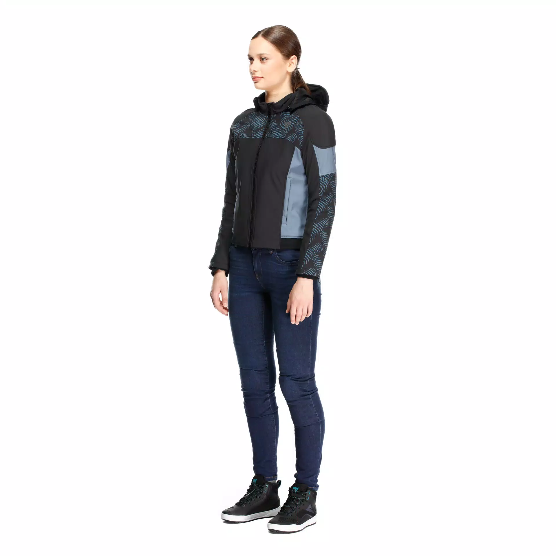 Dainese Ignite 2 Hoodie Ladies Textile Jacket Black / Blue Mirage - FREE UK Shipping, FREE 365 Day Returns | Moto Central