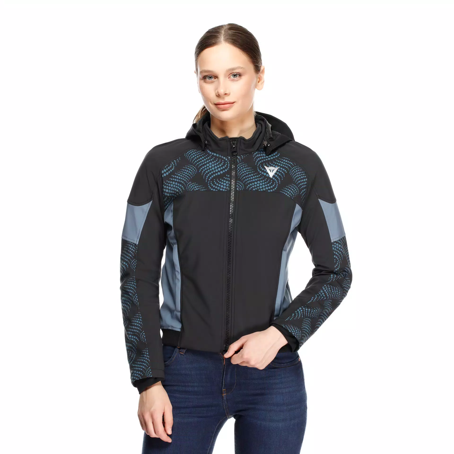 Dainese Ignite 2 Hoodie Ladies Textile Jacket Black / Blue Mirage - FREE UK Shipping, FREE 365 Day Returns | Moto Central