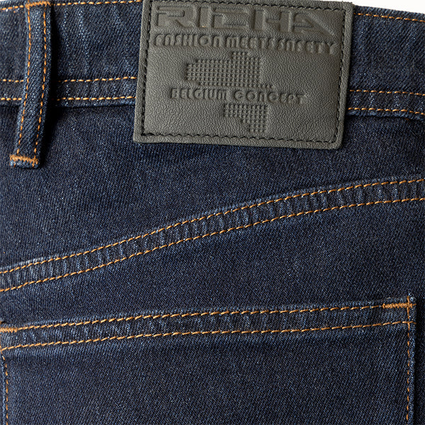 Richa Carter Riding Denim Jeans Dark Blue
