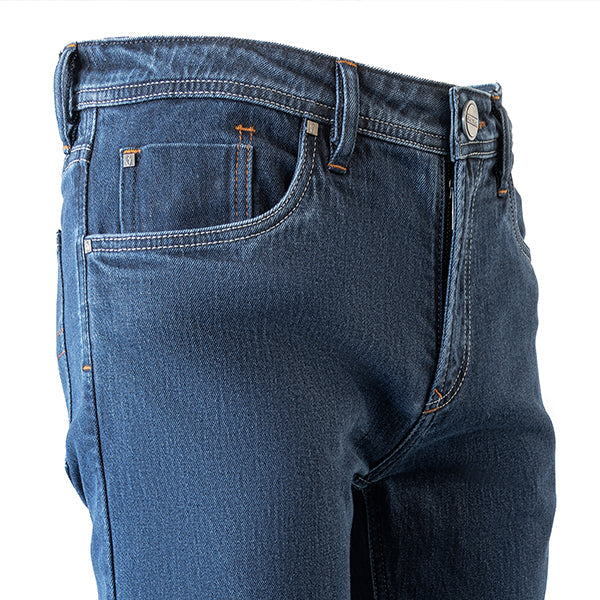 Richa Carter Riding Denim Jeans Stone Wash Blue