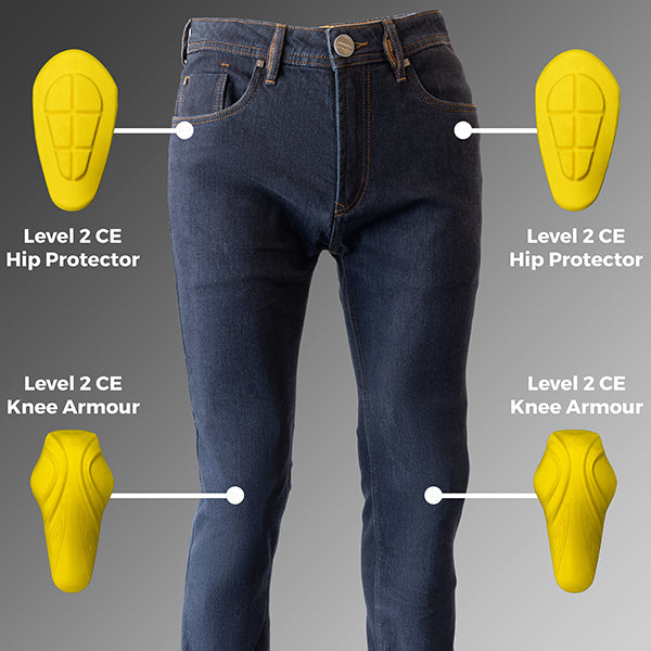 Richa Carter Riding Denim Jeans Dark Blue