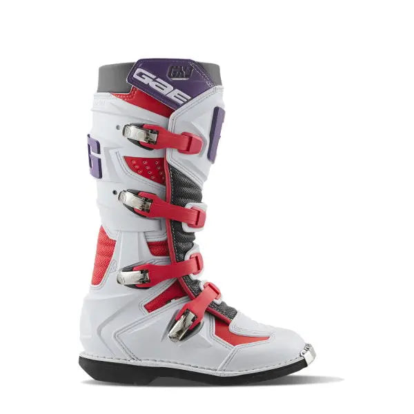 Gaerne GX-J Kids MX Boots White / Red / Purple - FREE UK Shipping, FREE 365 Day Returns | Moto Central