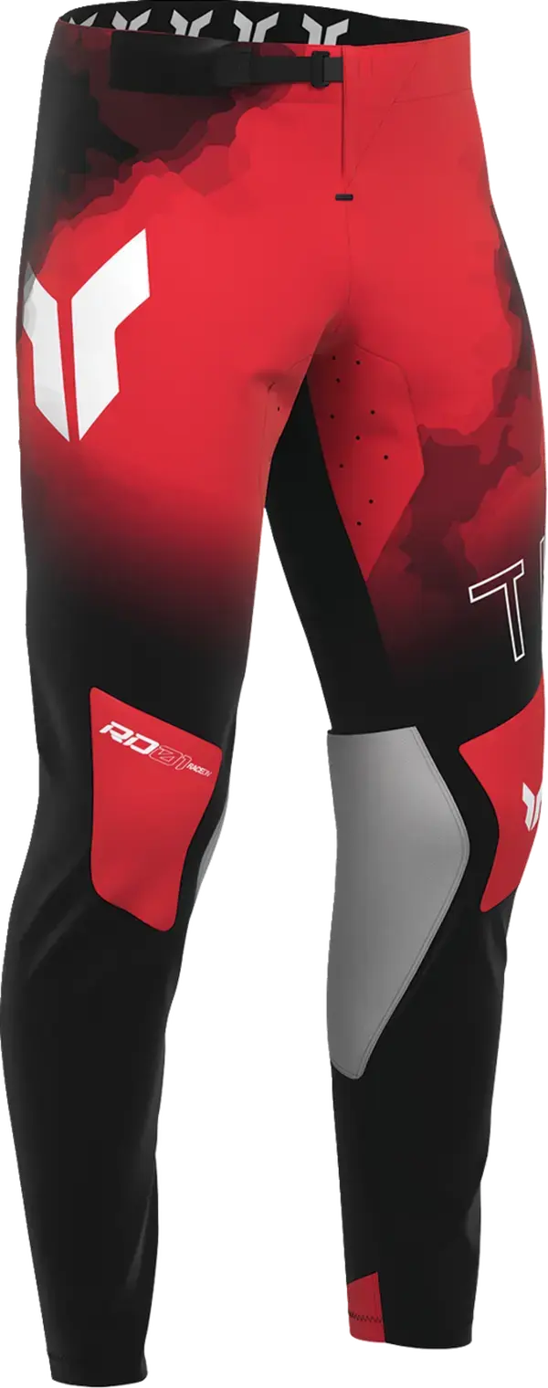 Thor Sportmode Carbon MX Textile Trouser Black / Red - FREE UK Shipping, FREE 365 Day Returns | Moto Central