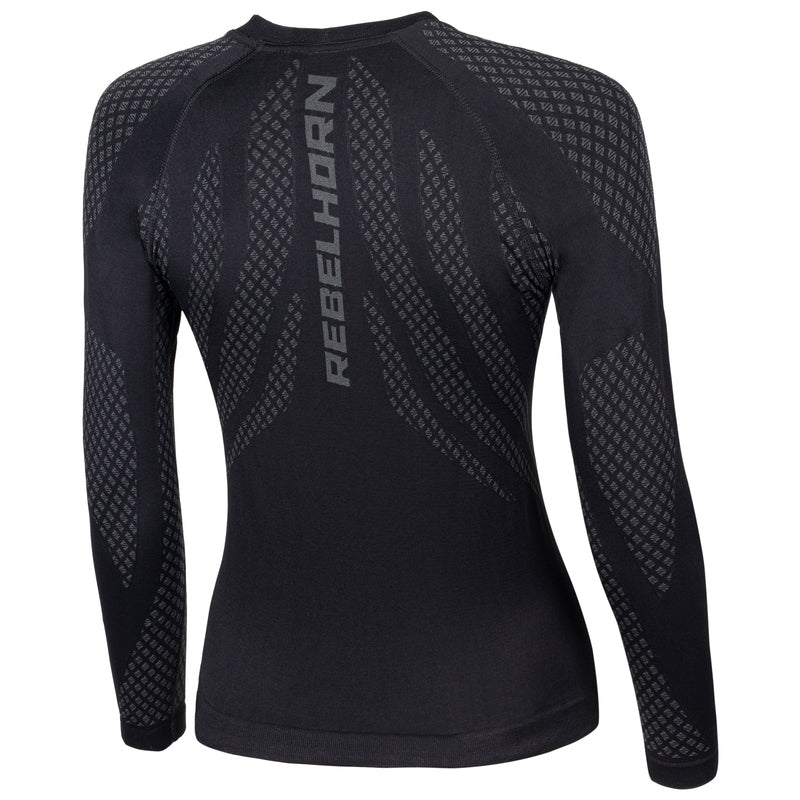 Rebelhorn Active 2 Ladies Thermoactive Long Sleeves T-Shirt Black / Grey FREE UK Delivery, FREE 365 Day Returns | Moto Central