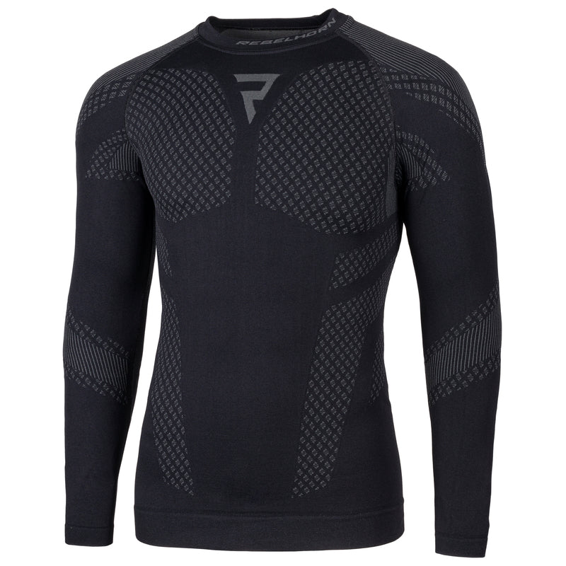 Rebelhorn Active 2 Thermoactive Long Sleeves T-Shirt Black / Grey FREE UK Delivery, FREE 365 Day Returns | Moto Central