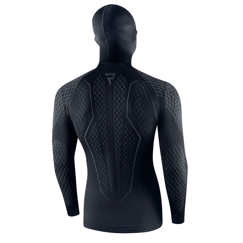 Rebelhorn Therm 2 2In1 Thermoactive Shirt With Balaclava Black / Grey FREE UK Delivery, FREE 365 Day Returns | Moto Central