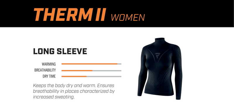 Rebelhorn Therm 2 Ladies Thermoactive Long Sleeves T-Shirt Black / Grey FREE UK Delivery, FREE 365 Day Returns | Moto Central