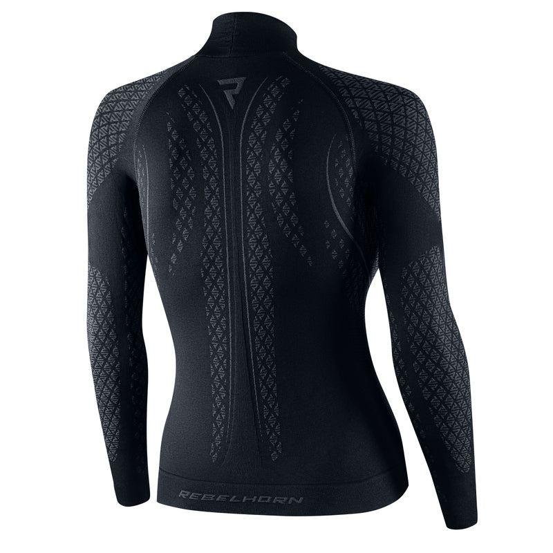 Rebelhorn Therm 2 Ladies Thermoactive Long Sleeves T-Shirt Black / Grey FREE UK Delivery, FREE 365 Day Returns | Moto Central
