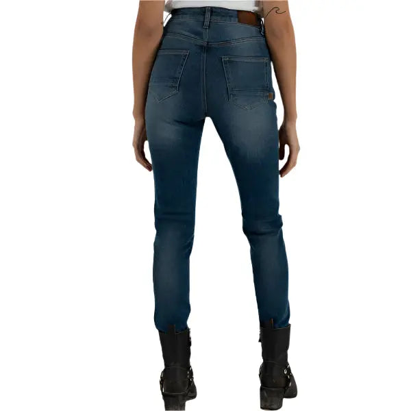 Rokker Rokkertech High Waist AA Ladies Jeans Blue FREE UK Delivery, FREE 365 Day Returns | Moto Central