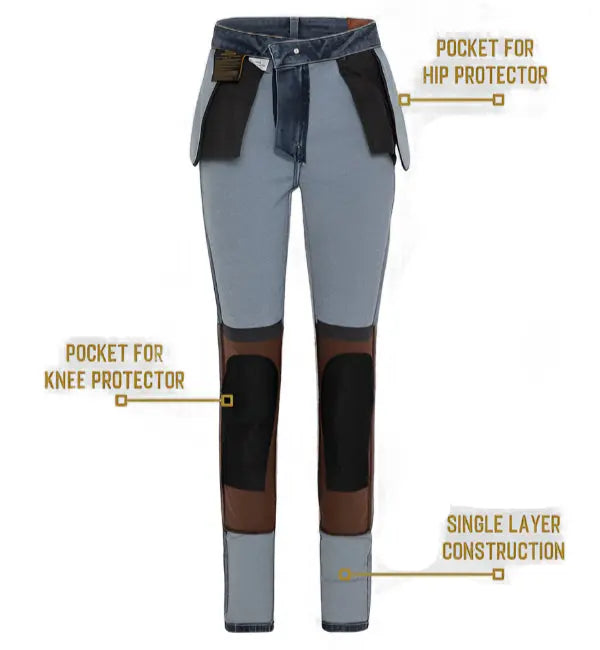 Rokker Rokkertech High Waist AA Ladies Jeans Blue FREE UK Delivery, FREE 365 Day Returns | Moto Central