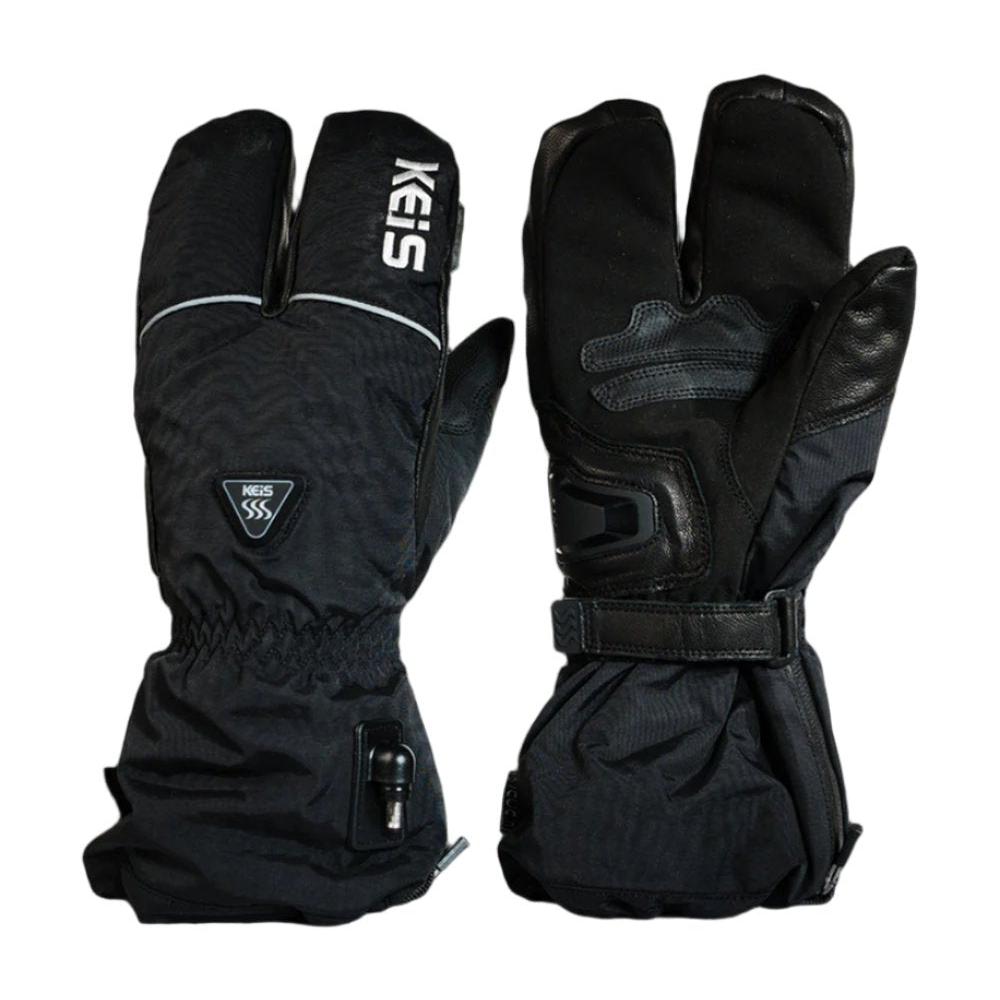 Keis Extreme G301 Premium Heated 3-Finger Textile Gloves - pair showing front and palm