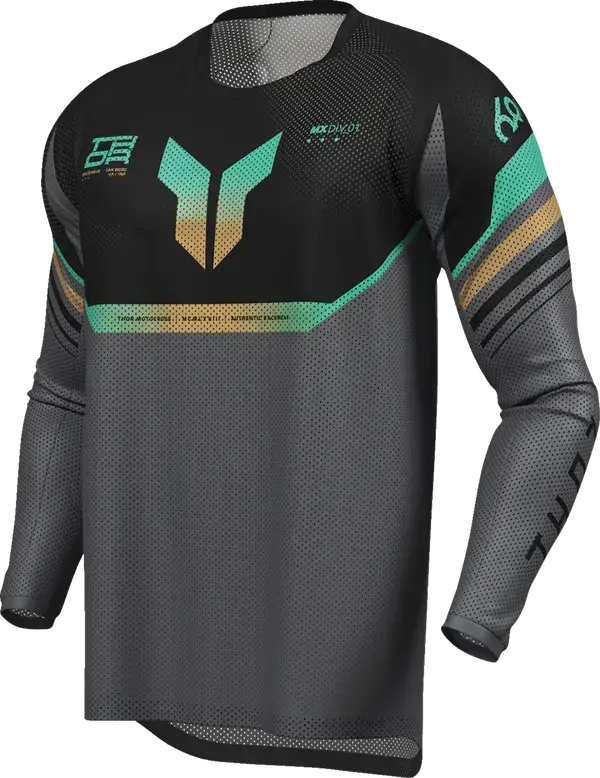 Thor Launchmode Air Raptor Jersey Black / Charcoal Grey / Orange - FREE UK Shipping, FREE 365 Day Returns | Moto Central