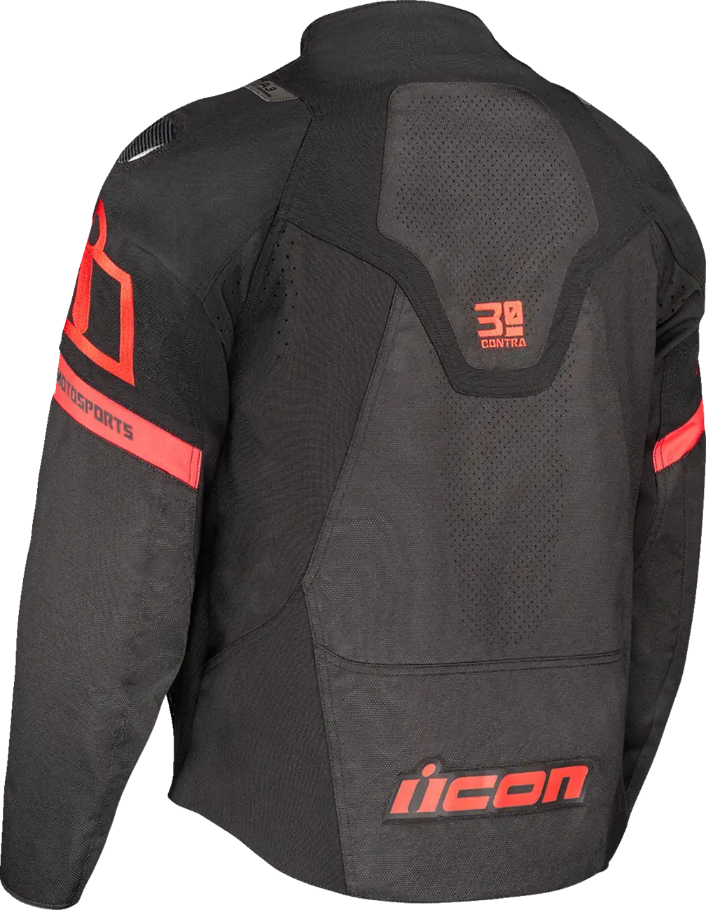 Icon Contra 3 Hero Textile Jacket Black / Red - FREE UK Shipping, FREE 365 Day Returns | Moto Central