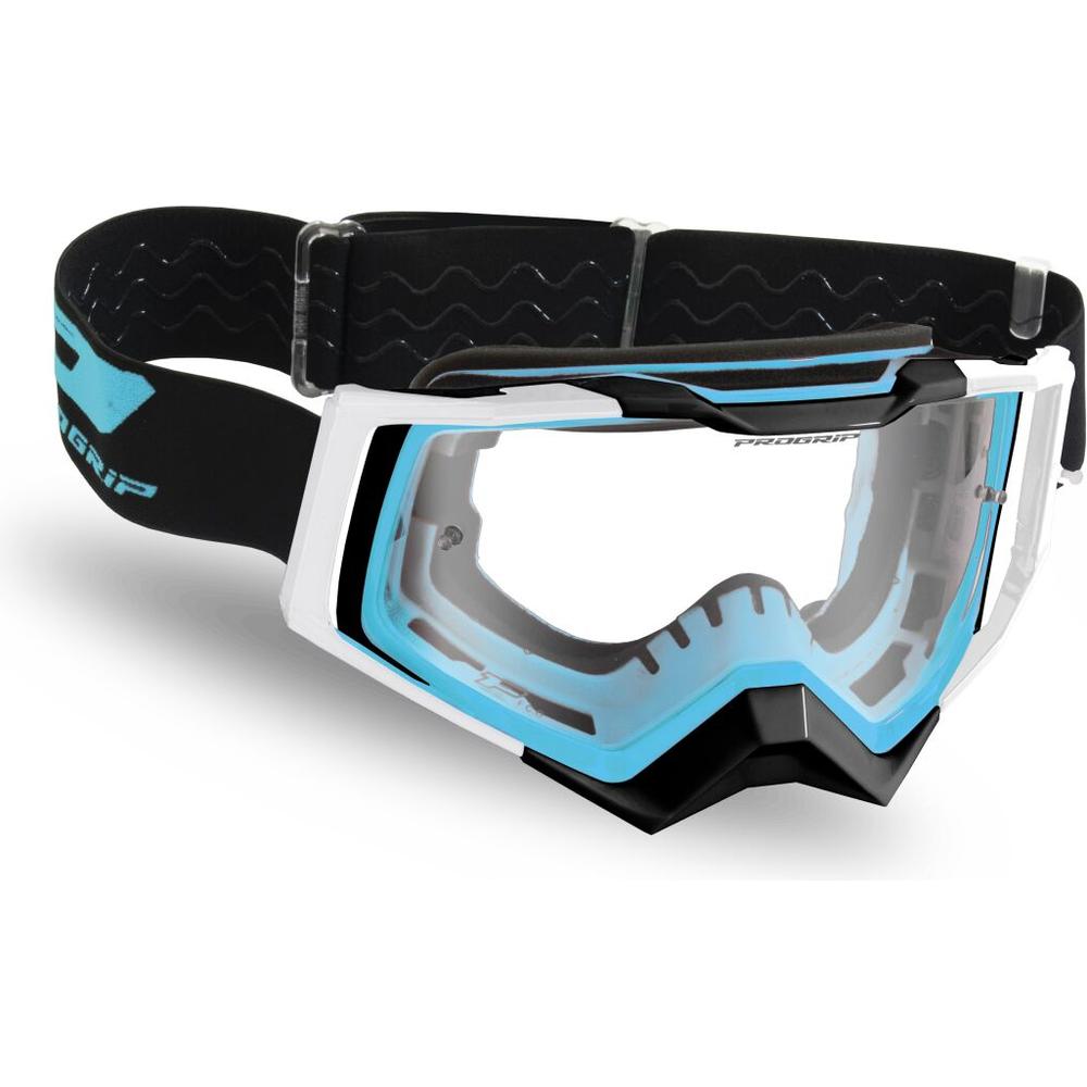 progrip motocross goggles Pro Grip Rapid 3309 Goggles Black/Turquoise/White/Clear FREE Delivery