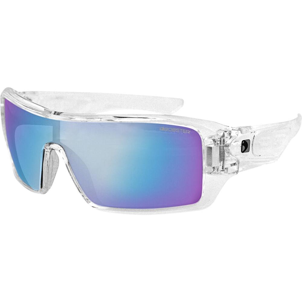 Bobster Paragon Street Sunglasses Clear With Mirrored Cyan Smoke Lenses