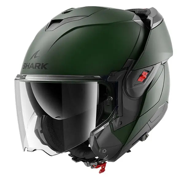 Shark OXO Helmet Blank Matt Green - FREE UK Shipping, FREE 365 Day Returns | Moto Central